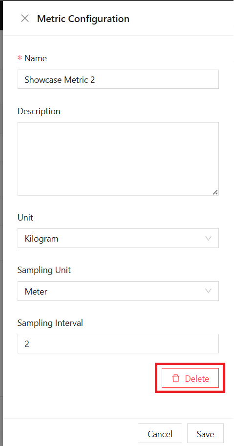 Create Profile Edit Metric Delete Button