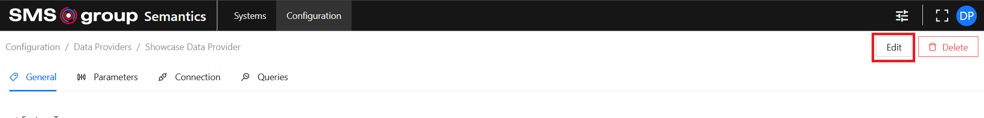 Data Provider View Edit Button