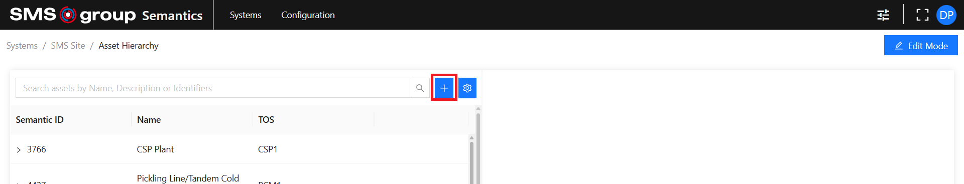 Hierarchy Create Thing Button