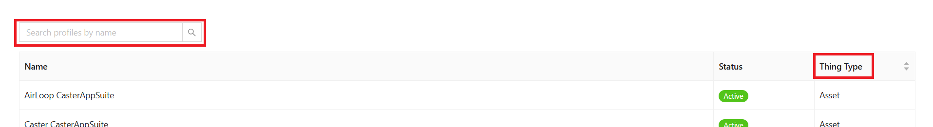 Profiles Overview Search And Sort