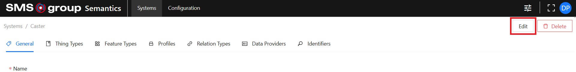 System View Edit Button