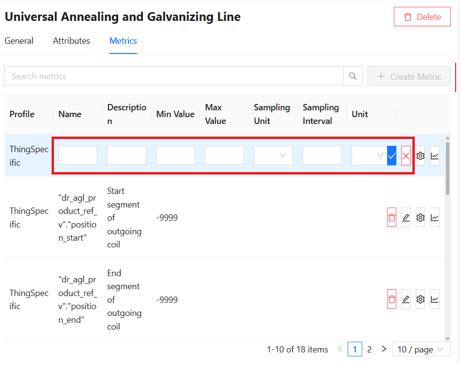 Thing Edit Create Metric