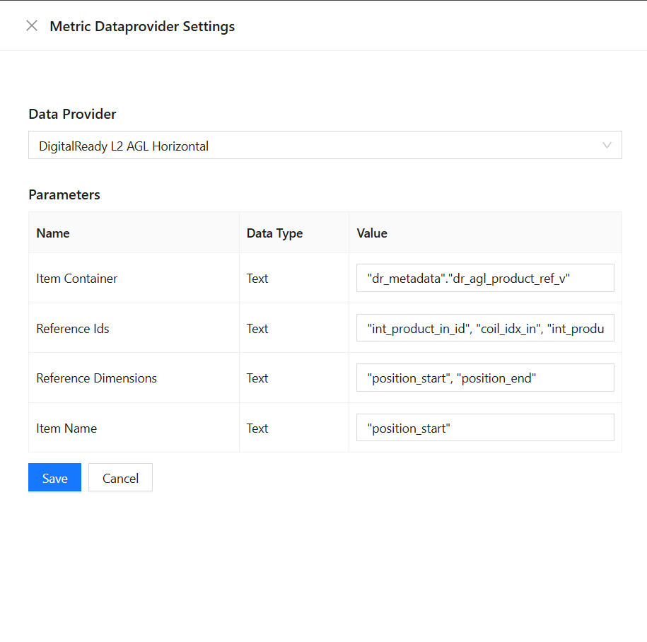 Thing Edit Metrics Overview DP Settings