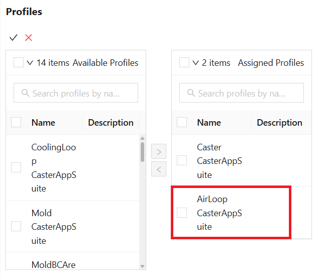 Thing Edit Profiles Assigned Profiles